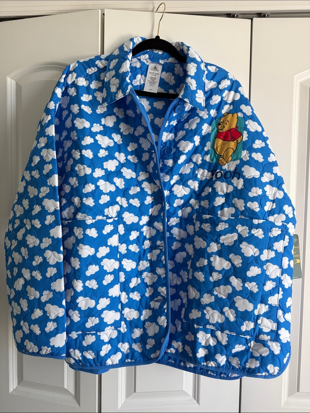 Winnie the Pooh  Blue Cloud Quilted Jacket-Oversized